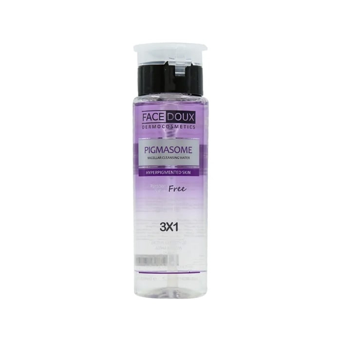 محلول پاک‌کننده آرایش صورت فیس دوکس مدل پیگمازوم مناسب برای انواع پوست حجم 200 میلی‌لیتر