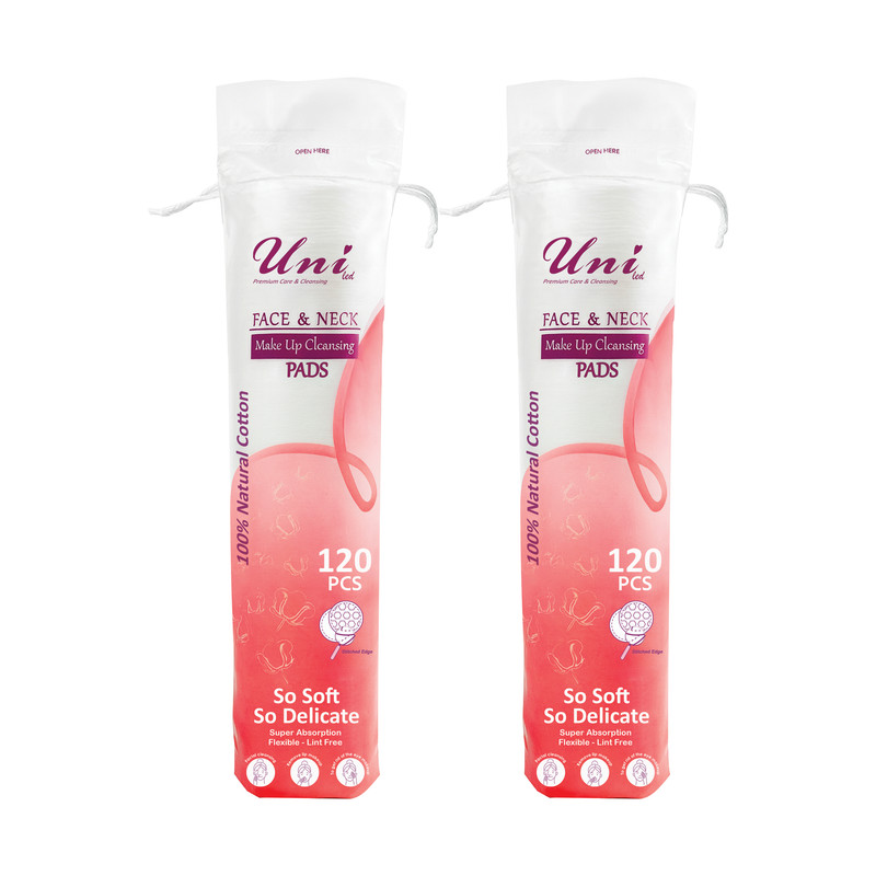 پد پاک‌کننده آرایش صورت یونی لد مدل  Ultra Soft.Cotton Silk دو بسته 120 عددی