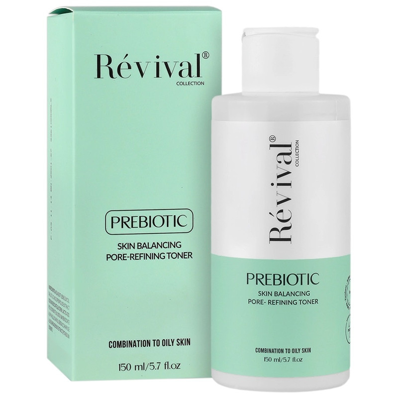تونر پاک‌کننده صورت کلکسیون رویوال مدل Prebiotic مناسب برای پوست چرب و مختلط حجم 150 میلی‌لیتر