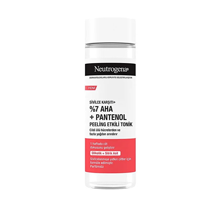 تونر پاک‌کننده صورت نوتروژینا مدل AHA 7% PANTENOL مناسب برای انواع پوست حجم 125 میلی‌لیتر