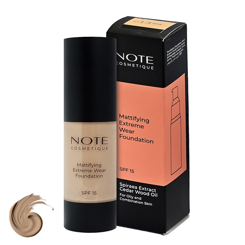 کرم پودر مایع SPF 15 نوت مدل New Mattifying Extereme Wear شماره 13 مناسب برای پوست چرب و معمولی حجم 35 میلی‌لیتر
