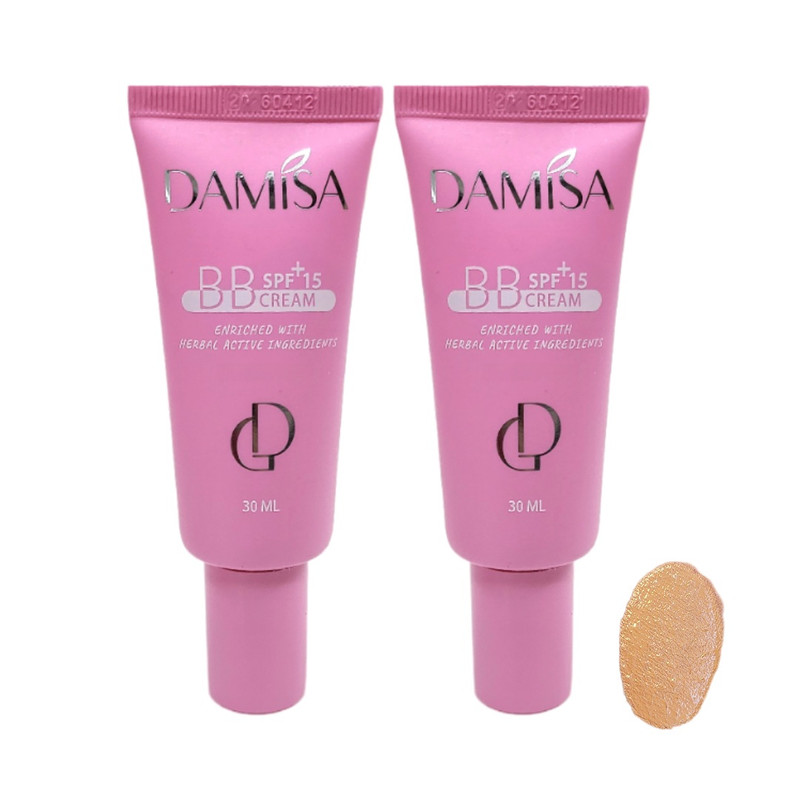 کرم پودر BB مایع SPF15 دامیثا شماره 02 مناسب برای انواع پوست حجم 30 میلی‌لیتر بسته 2 عددی