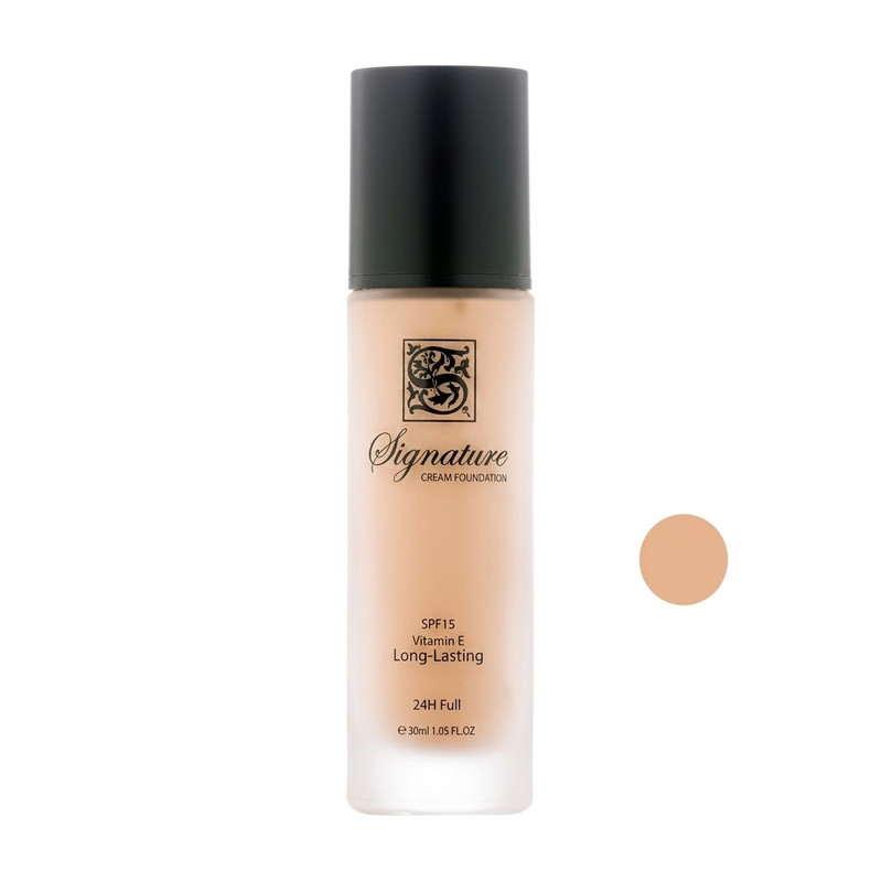 کرم پودر مایع spf 15 سیگنیچر مدل فول کاور شماره F003 مناسب برای انواع پوست حجم 35 میلی‌ لیتر