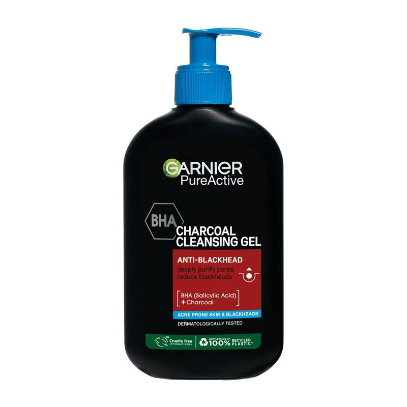 ژل شستشو صورت گارنیه مدل Pure Active Charcoal مناسب برای پوست های چرب و مختلط حجم 250 میلی لیتر