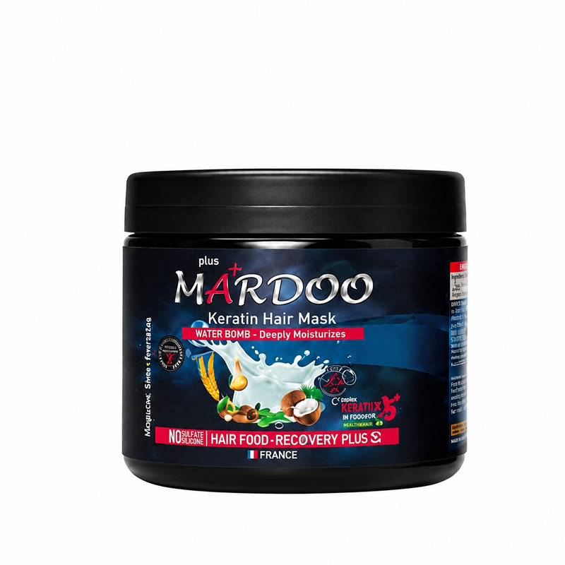 ماسک مو ماردو مدل شیر کراتین  مناسب برای موی کراتین شده و آسیب دیده و رنگ شده حجم 550 میلی لیتر