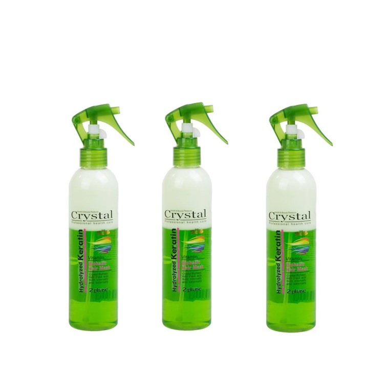 اسپری دو فاز مو کریستال مدل Hydrolyzed Keratin حجم 250 میلی لیتر مجموعه 3 عددی