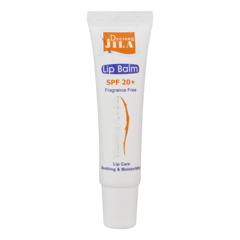 بالم لب نرم‌کننده و مرطوب‌کننده دکتر ژیلا مدل w01 با SPF 20، حاوی ویتامین A و E، روغن آووکادو و جوجوبا، محافظت در برابر اشعه UV و بدون الکل، وزن 12 گرم، مناسب رفع ترک لب