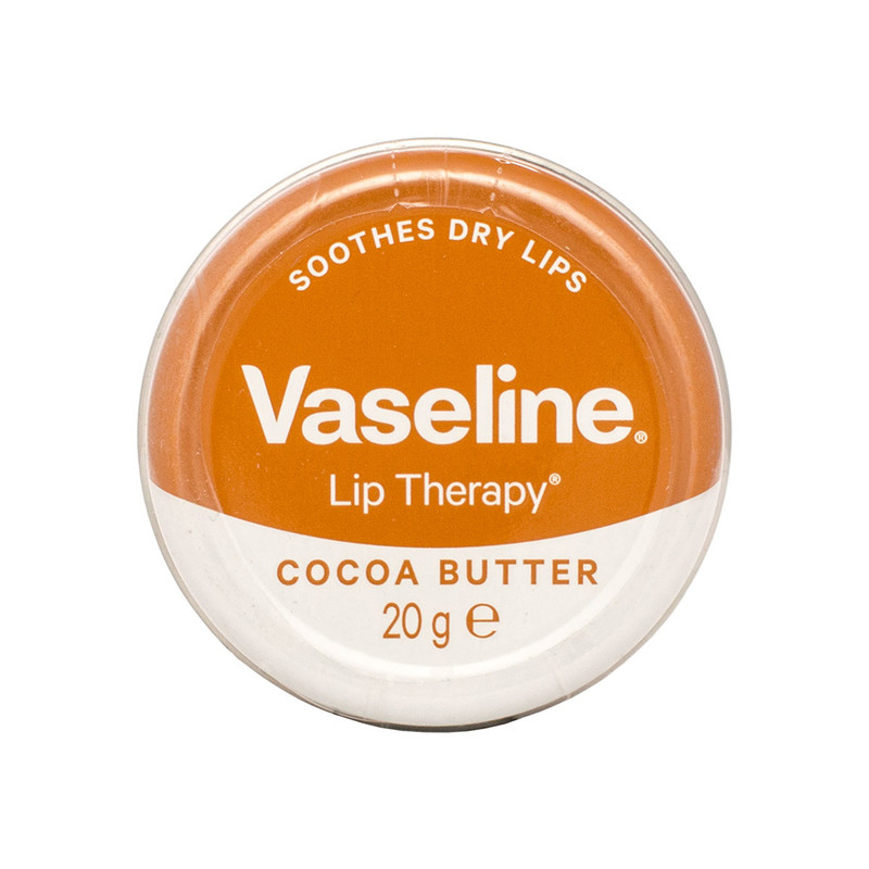 بالم لب مرطوب‌کننده وازلین مدل Cocoa Butter وزن 20 گرم با کره کاکائو، ترمیم‌کننده سریع ترک لب، محافظ در برابر باد و خشکی، فاقد الکل و با رایحه ملایم