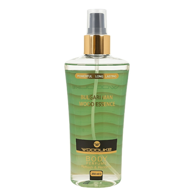 بادی اسپلش  مردانه وودلایک مدل Bulgari Man Wood Essence حجم 250 میلی‌لیتر