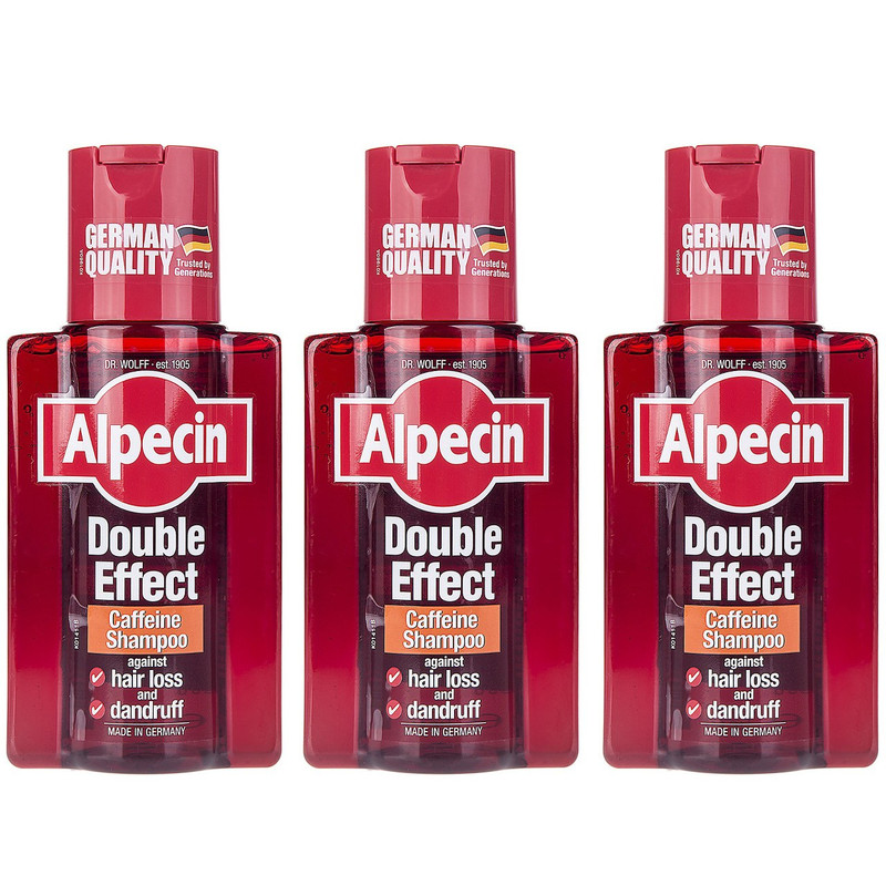 شامپو ضد شوره آلپسین مدل Double Effect Caffeine حجم 200 میلی لیتر بسته 3 عددی