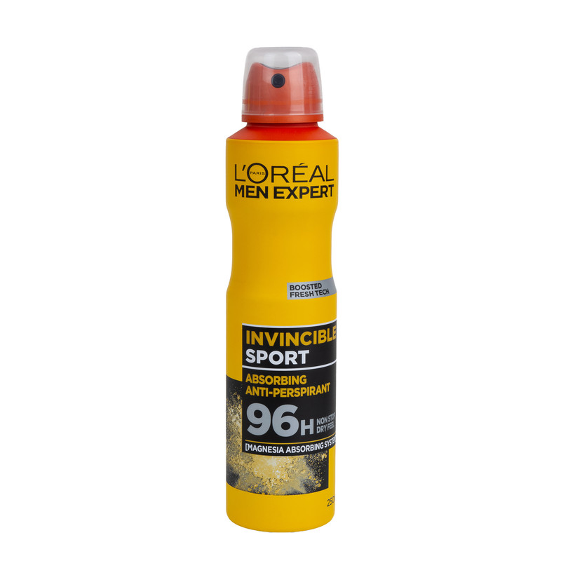 اسپری ضدتعریق مردانه لورآل مدل Invincible Sport حجم 250 میلی‌لیتر