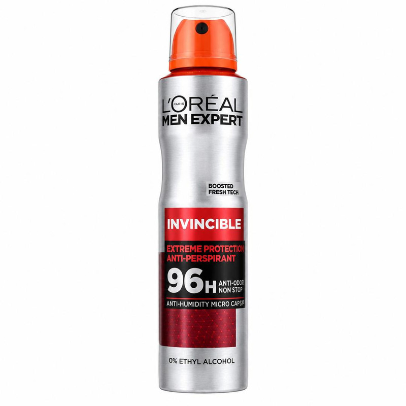 اسپری ضدتعریق مردانه لورآل مدل Invincible Extreme Protection حجم 150 میلی‌لیتر