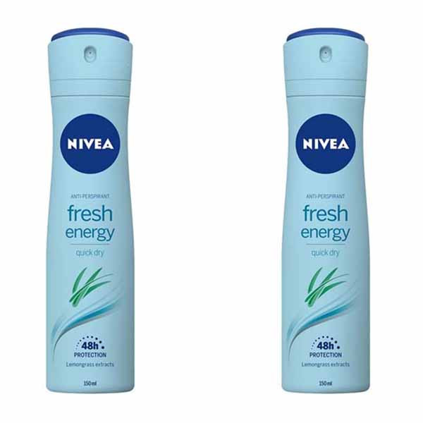 اسپری بدن زنانه نیوآ مدل fresh energy حجم 150 میلی لیتر مجموعه 2 عددی
