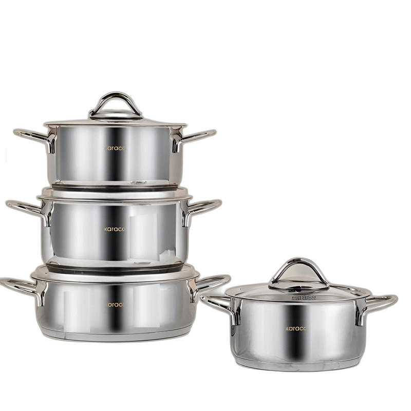 سرویس قابلمه استیل 8 پارچه کاراجا مدل Sakura Powersteel 316