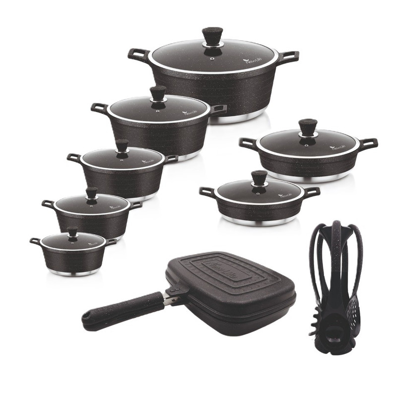 سرویس قابلمه و تابه گرانیتی 22 پارچه نیولایف مدل AFRA-6322