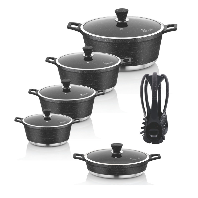 سرویس قابلمه و تابه گرانیتی 16 پارچه نیولایف مدل AFRA-6316