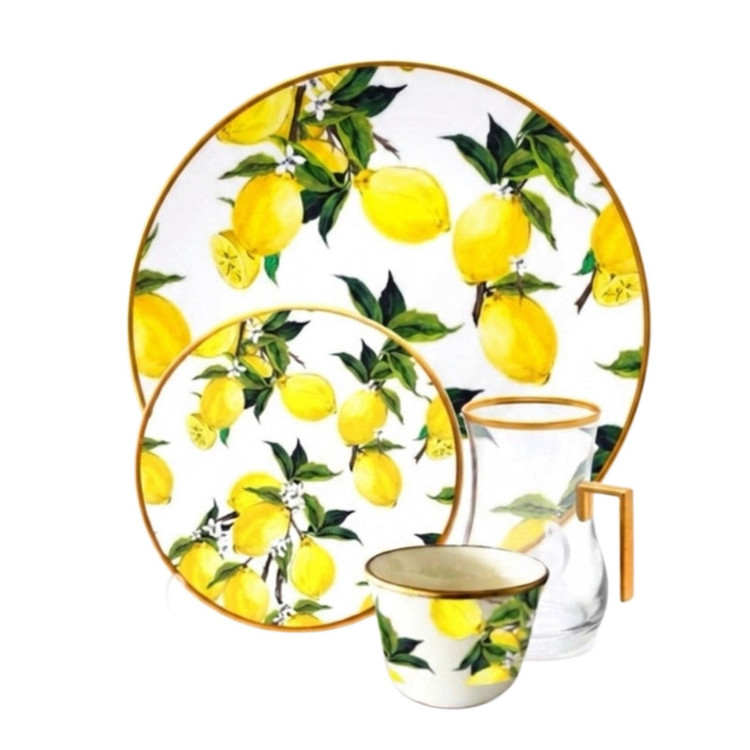 سرویس صبحانهخوری چینی 24 پارچه 6 نفره تویگار مدل Lemon