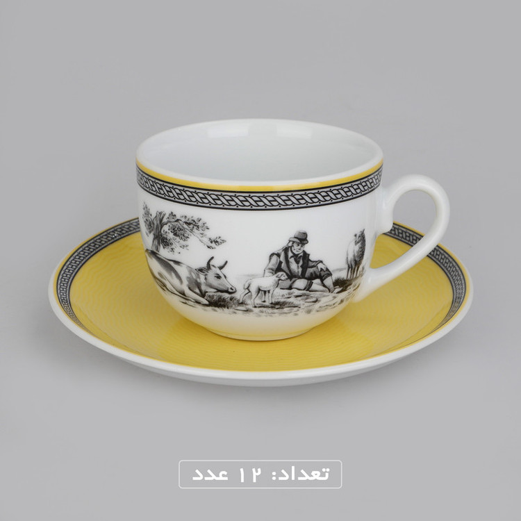 سرویس چینی 102 پارچه غذا خوری چینی زرین ایران سری ایتالیا اف مدل ویلیج درجه یک