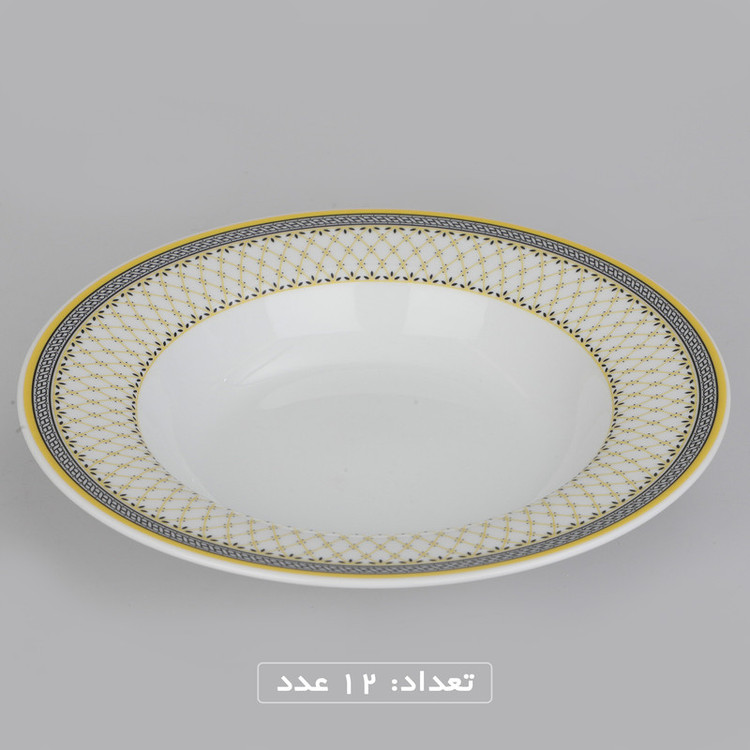 سرویس چینی 102 پارچه غذا خوری چینی زرین ایران سری ایتالیا اف مدل ویلیج درجه یک