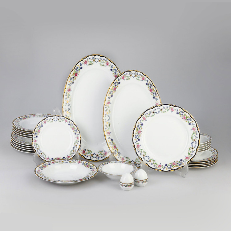 سرویس غذا خوری 28 پارچه چینی زرین ایران سری ایتالیا اف مدل Golestan 2 درجه عالی