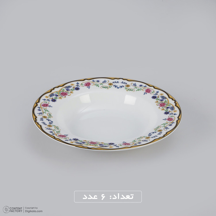 سرویس غذا خوری 28 پارچه چینی زرین ایران سری ایتالیا اف مدل Golestan 2 درجه عالی