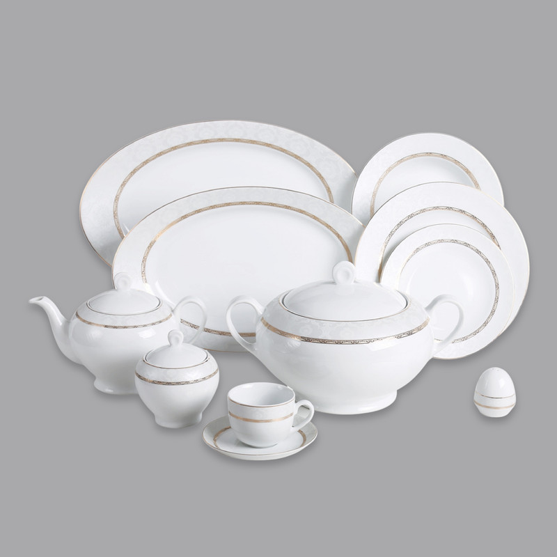 سرویس غذاخوری 102 پارچه 12 نفر چینی زرین ایران مدل Gift Top Grade