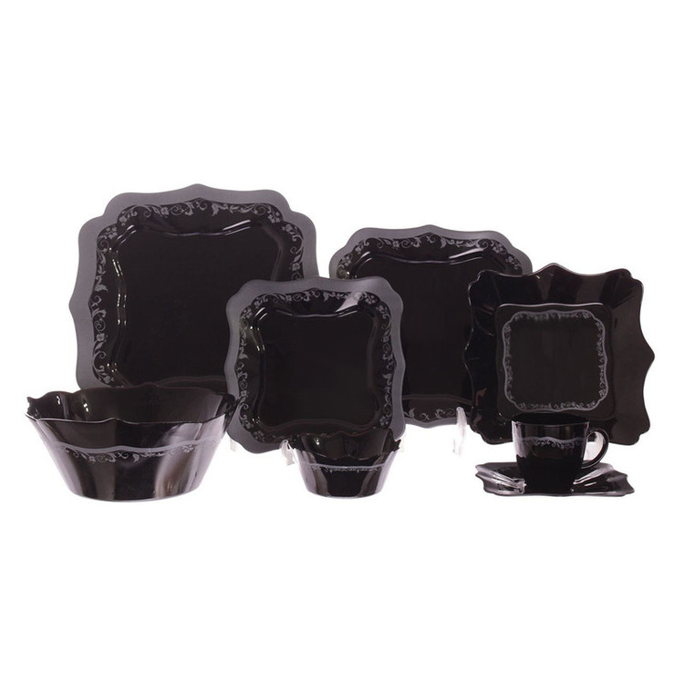 سرویس غذاخوری 38 پارچه لومینارک مدل Authentic Silver Black