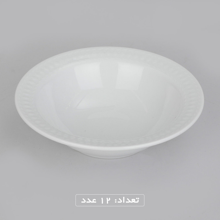 سرویس غذاخوری 102 پارچه چینی زرین ایران سری رادیانس مدل White درجه یک