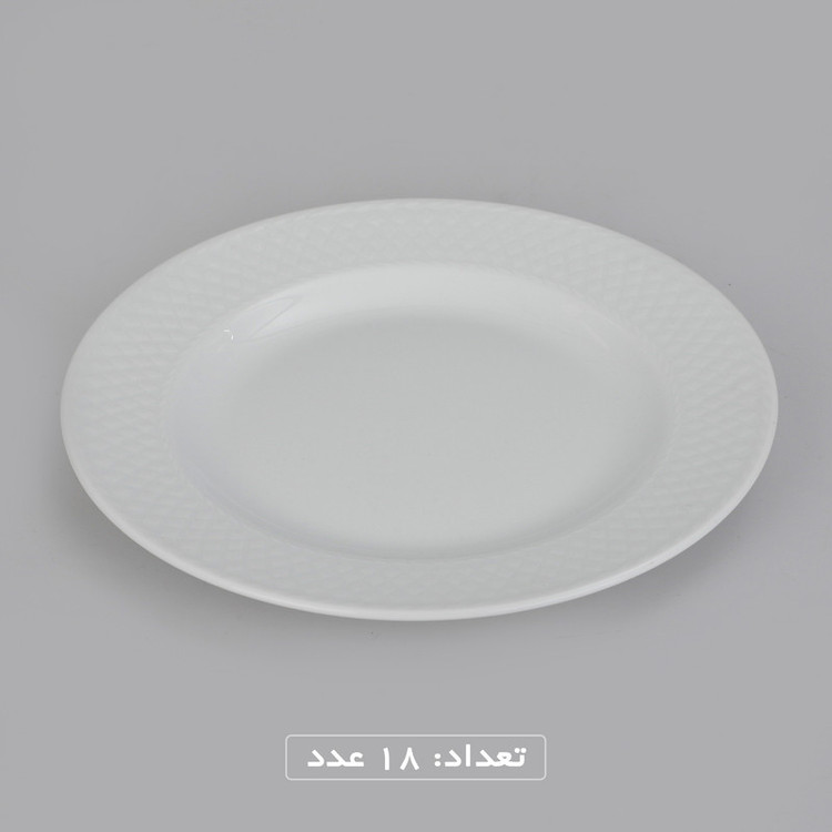 سرویس غذاخوری 102 پارچه چینی زرین ایران سری رادیانس مدل White درجه یک