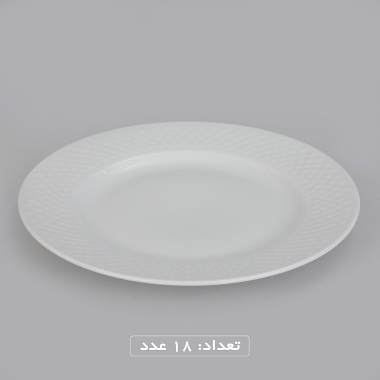 سرویس غذاخوری 102 پارچه چینی زرین ایران سری رادیانس مدل White درجه یک