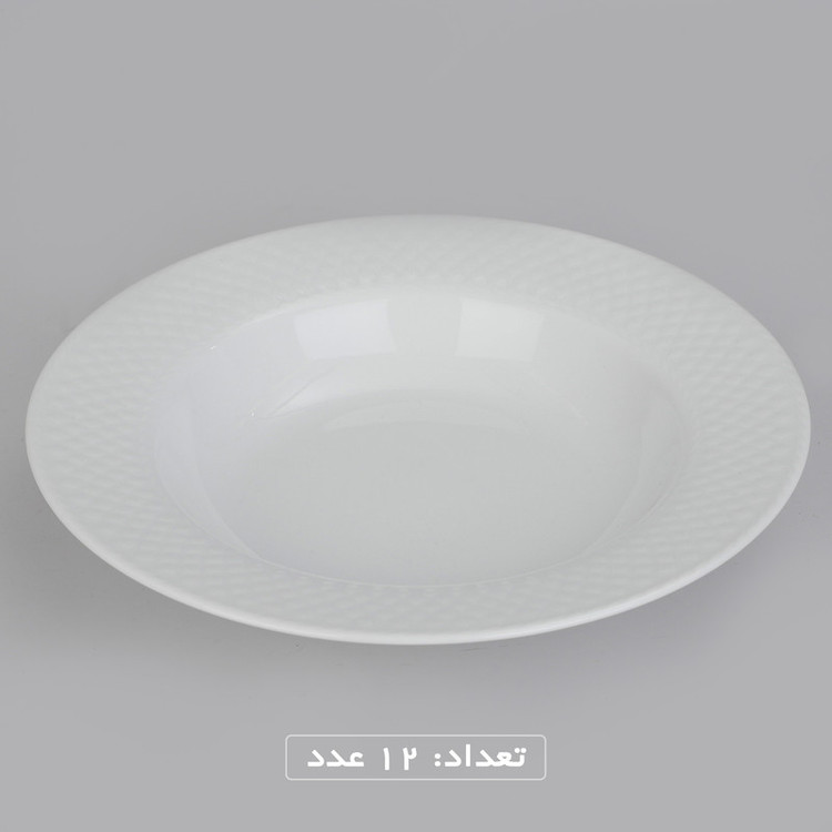 سرویس غذاخوری 102 پارچه چینی زرین ایران سری رادیانس مدل White درجه یک