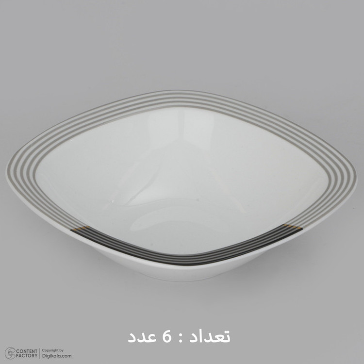 سرویس غذاخوری 27 پارچه چینی زرین ایران سری کواترو مدل وگاس اوریت درجه یک
