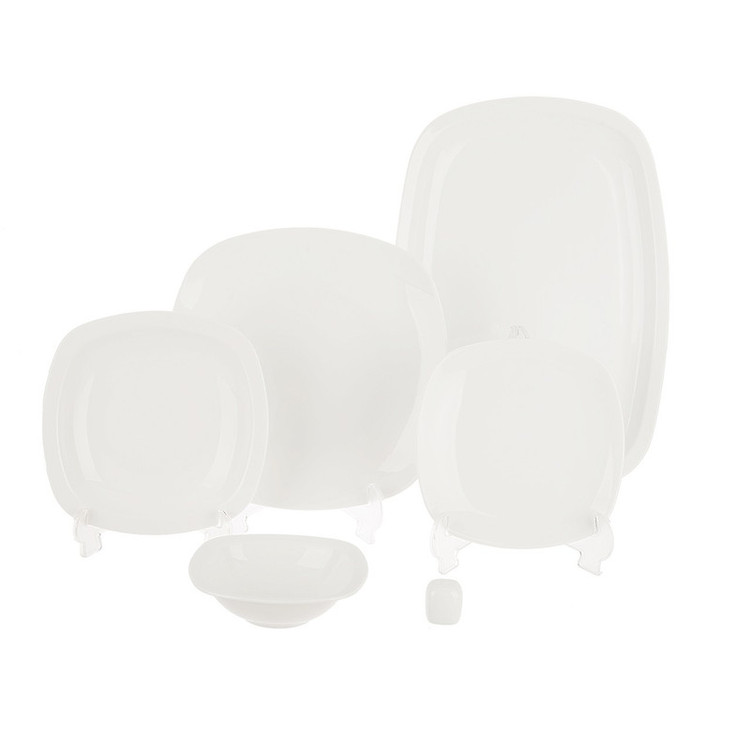 سرویس 27 پارچه چینی زرین ایران سری کواترو مدل White درجه سه