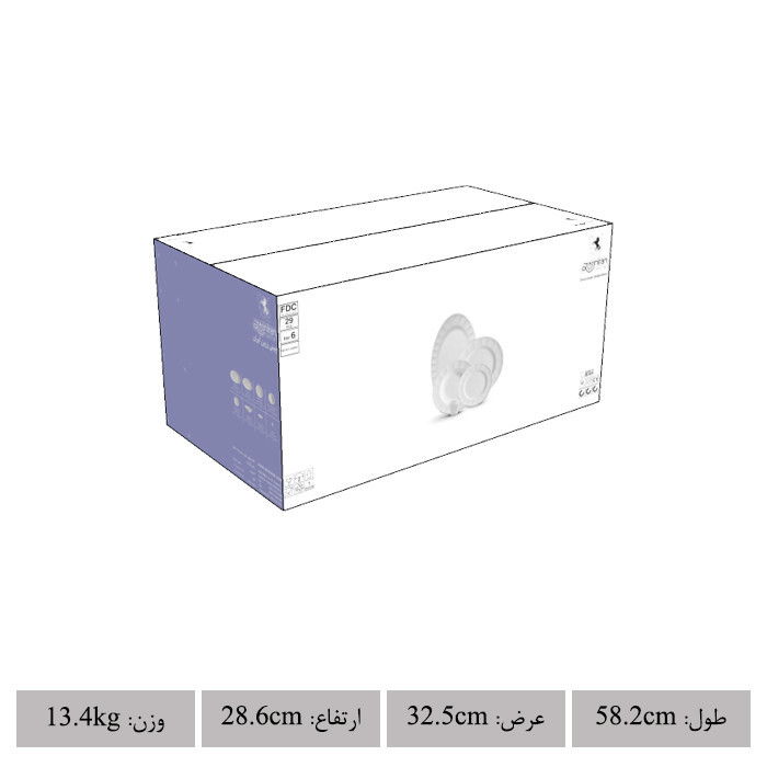 سرویس غذاخوری 29 پارچه چینی زرین ایران سری نئوکلاسیک مدل آرتمیس درجه یک
