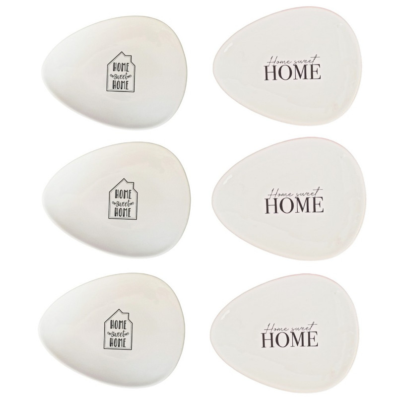 بشقاب مدل مثلثی home sweet مجموعه 6 عددی