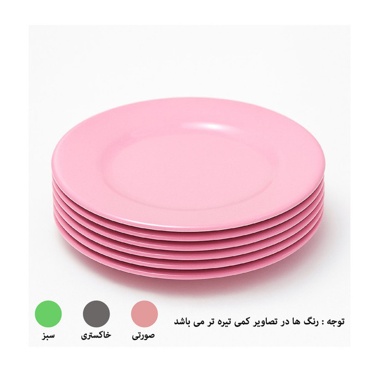 بشقاب میوه خوری مینای یزد مدل ماندگار کد P06 مجموعه 6 عددی