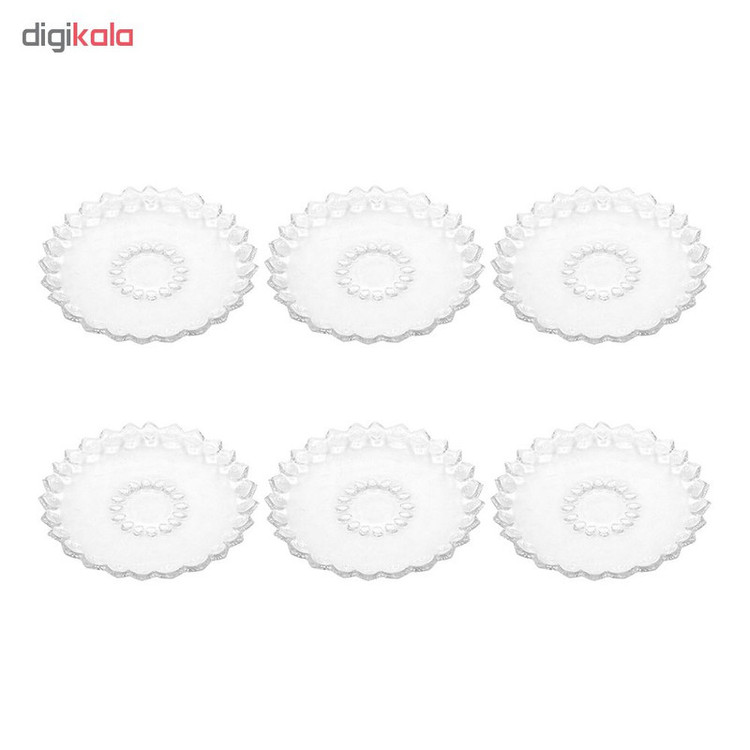 پیش دستی شیشه و بلور اصفهان مدل یاقوت کد 803 بسته 6 عددی