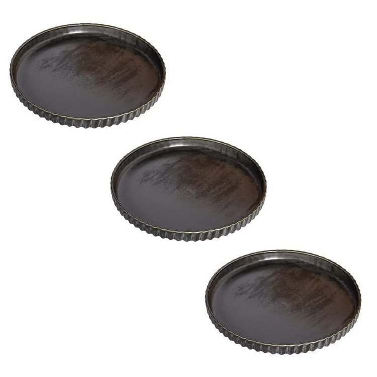 بشقاب میوه خوری بی.وی.کی مدل مجستیک شیاردار کد HS4522 مجموعه 3 عددی