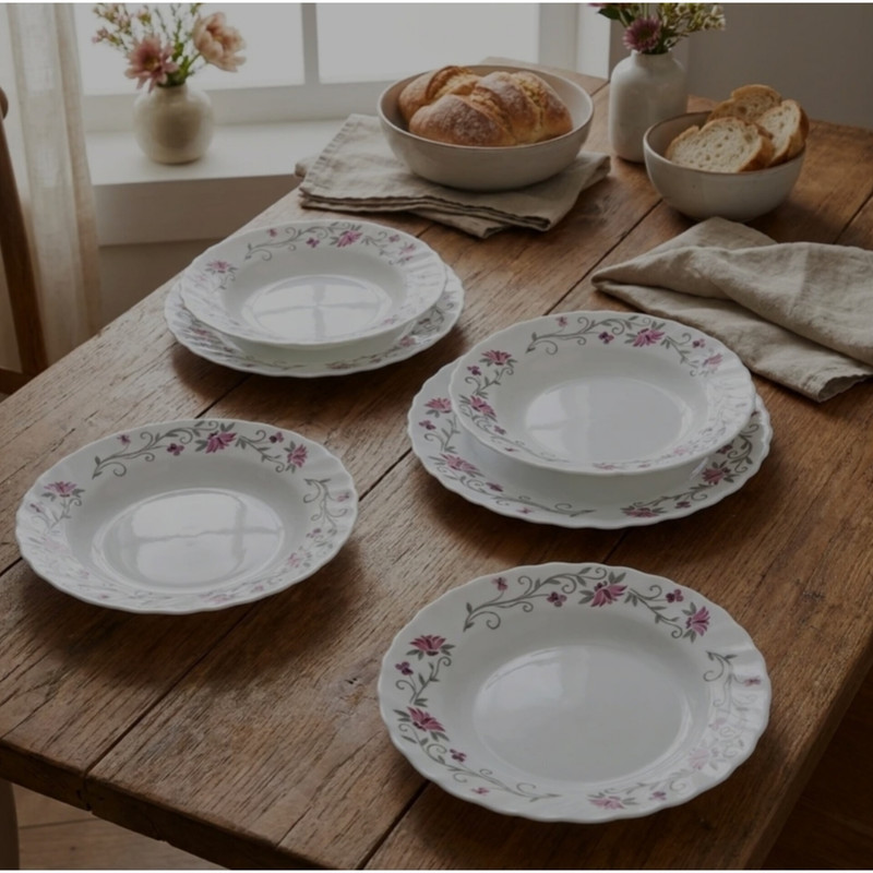 بشقاب خورش خوری پارس اپال مدل لیندا 124 بسته 6 عددی