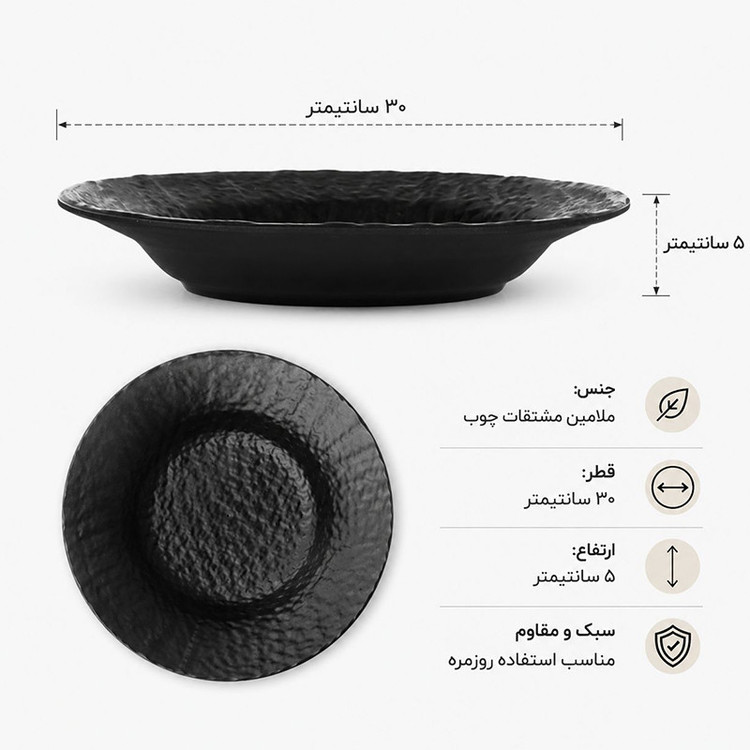 بشقاب غذاخوری لرد مدل Black-P1250