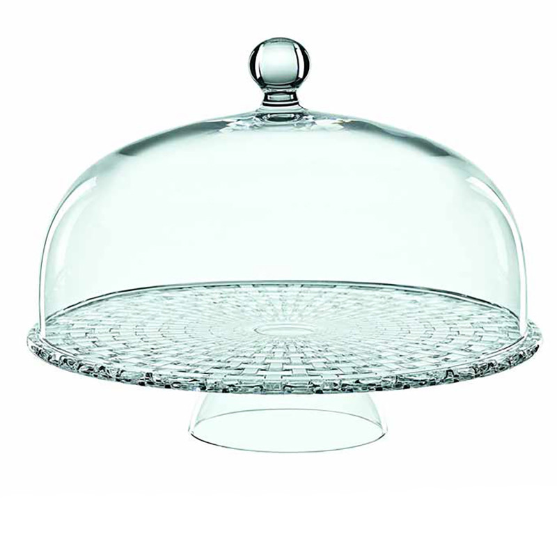 کیک‌خوری کریستالی ناخمن مدل Bossa Nova، ساخته شده در آلمان، طراحی بافت‌دار، ابعاد 33×33×26 سانتی‌متر، وزن 2500 گرم