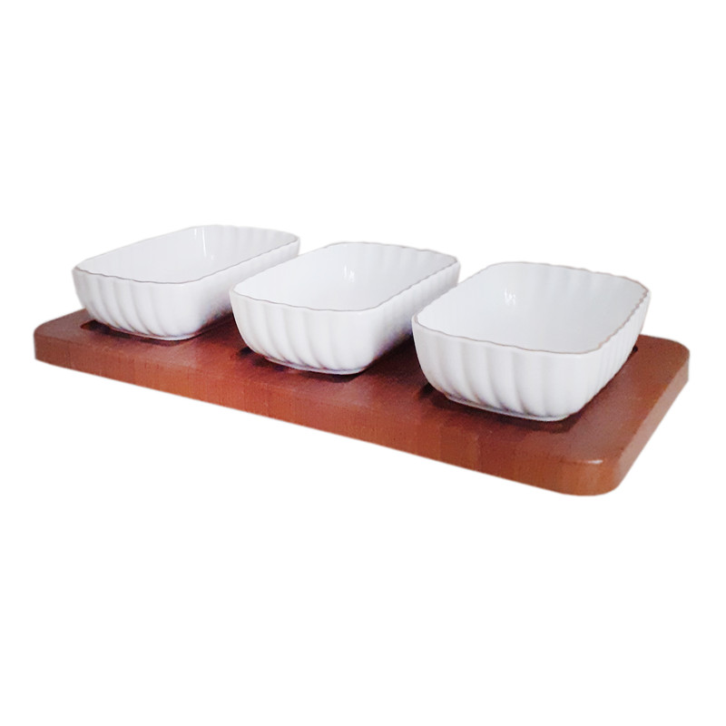 اردوخوری لمونژ طرح مستطیل مدل کارمن کد 508، ابعاد هر بخش 14×9×3.5 سانتی‌متر