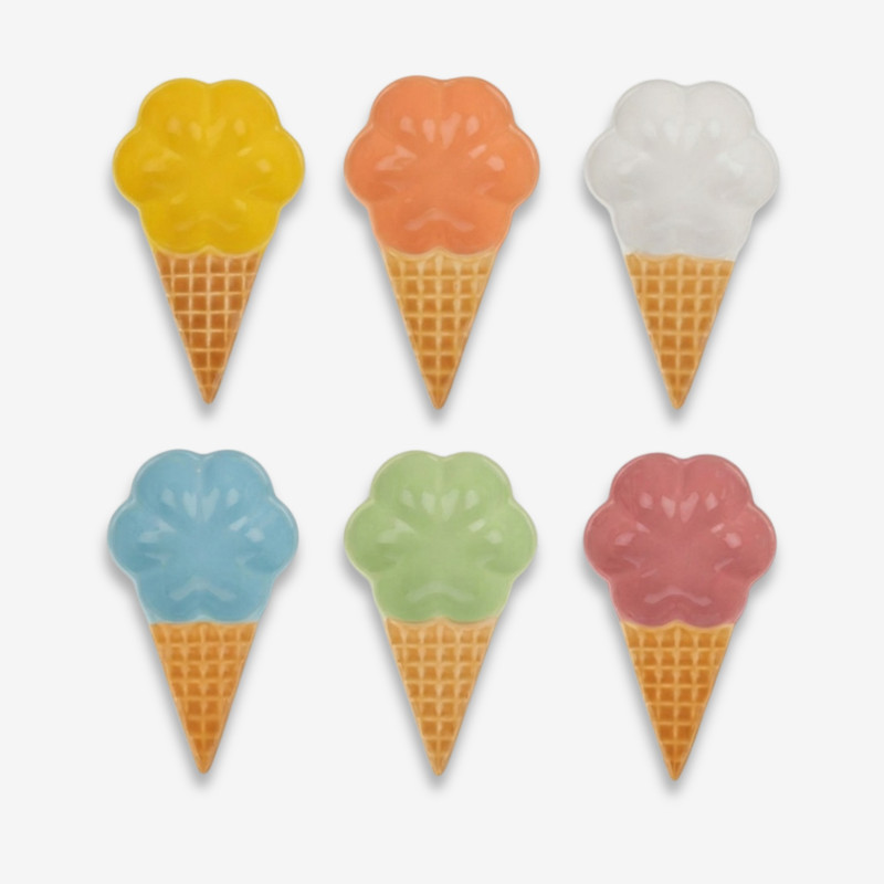 بستنی خوری طرح بستنی قیفی کد a0078 بسته ۶ عددی