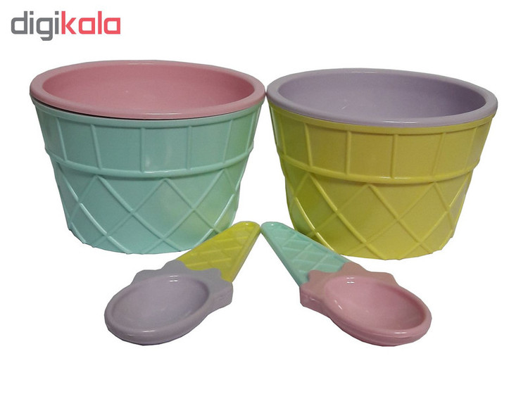 ست بستنی خوری 4 پارچه لوکس پلاستیک سری Qlux کد 612