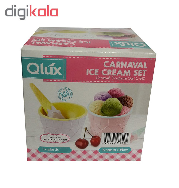 ست بستنی خوری 4 پارچه لوکس پلاستیک سری Qlux کد 612
