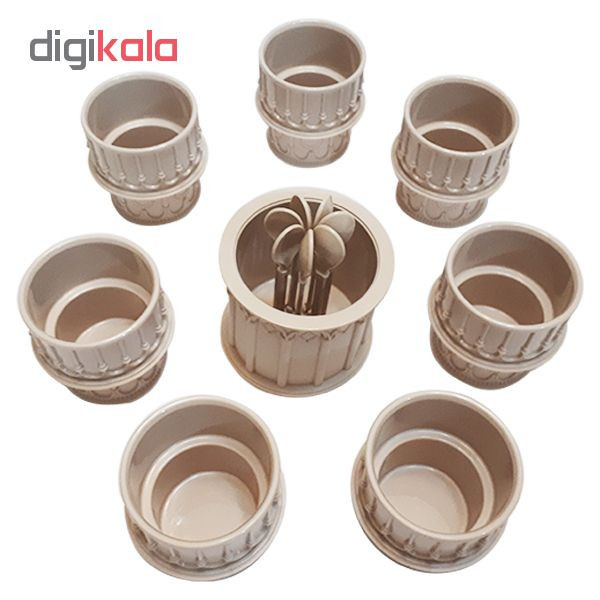 ست بستنی خوری 15 پارچه طرح برج پیزا