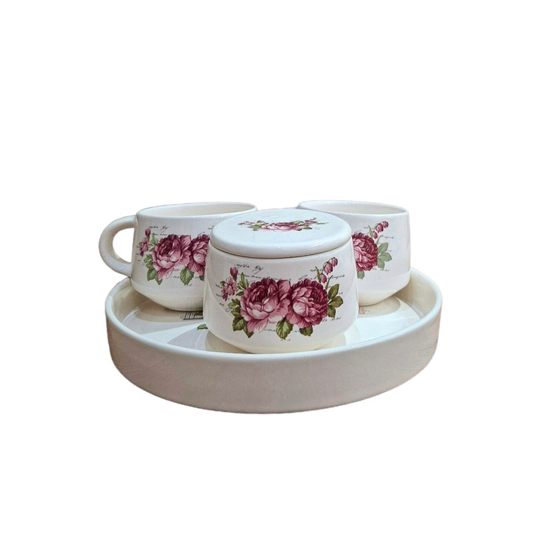 سرویس چای خوری 4 پارچه دو نفره طرح الیزه