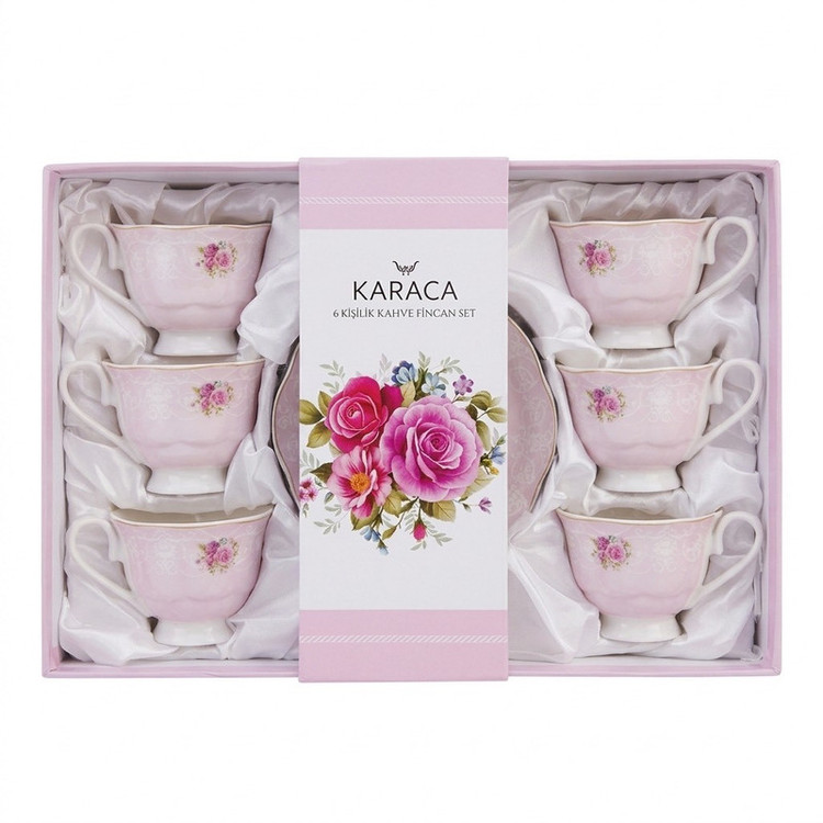 سرویس قهوه خوری 12 پارچه 6 نفره کاراجا مدل Rose