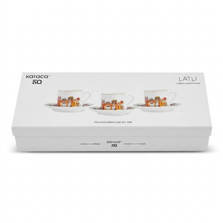 سرویس قهوه خوری 12 پارچه 6 نفره کاراجا مدل Latli