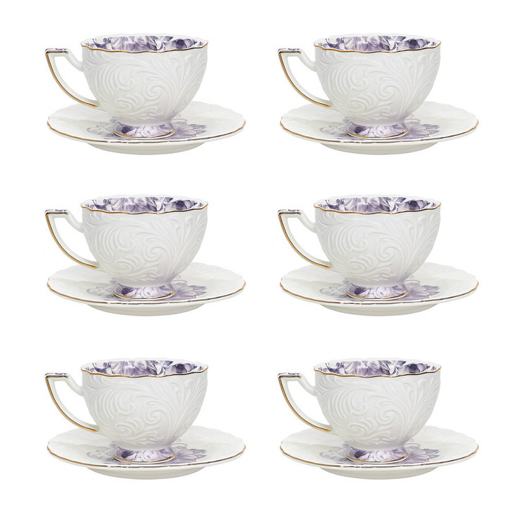 سرویس چای خوری 12 پارچه 6 نفره شاهین مدل dantella b